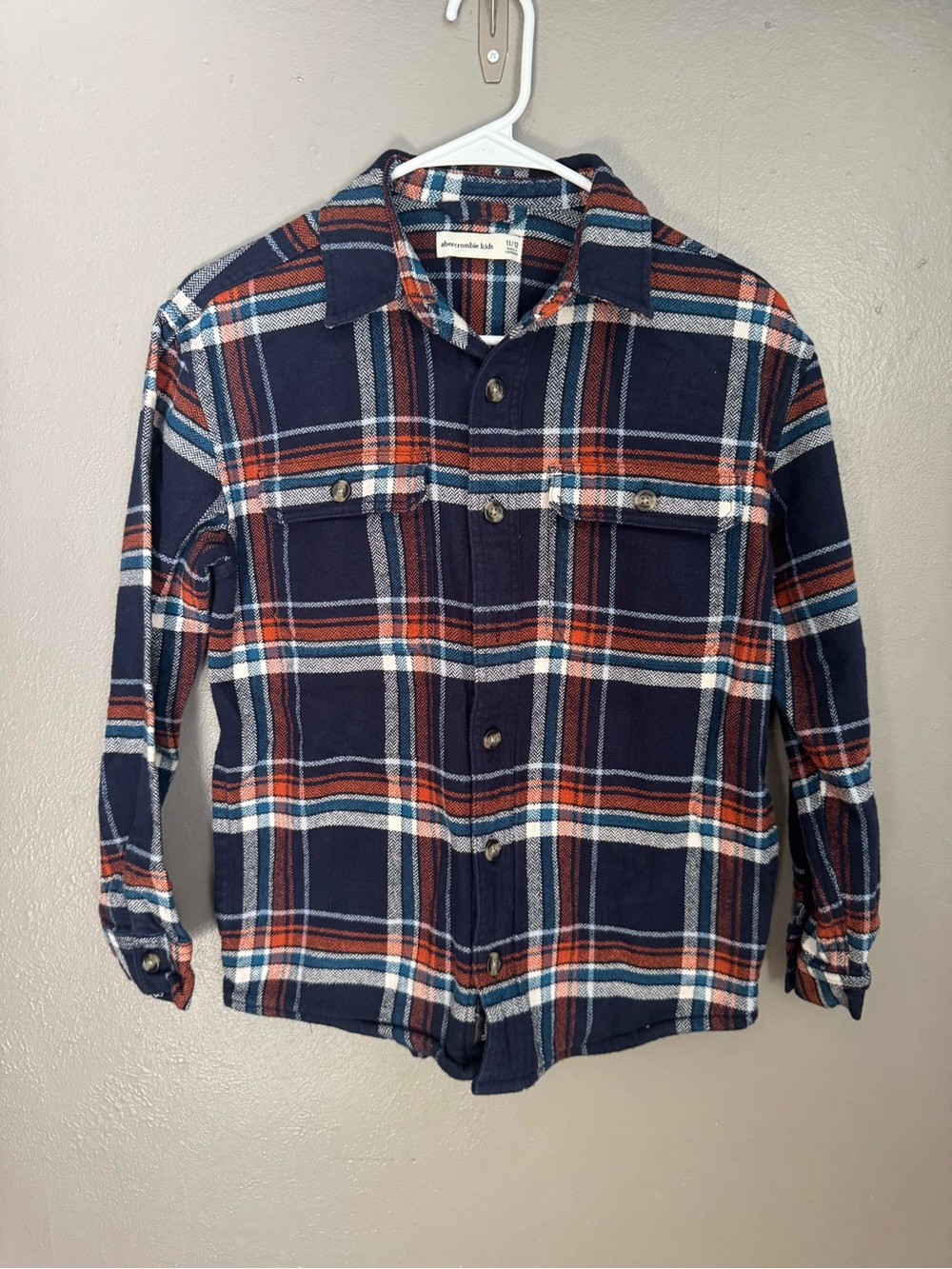 abercrombie kids Navy Plaid Button-Down Shirt